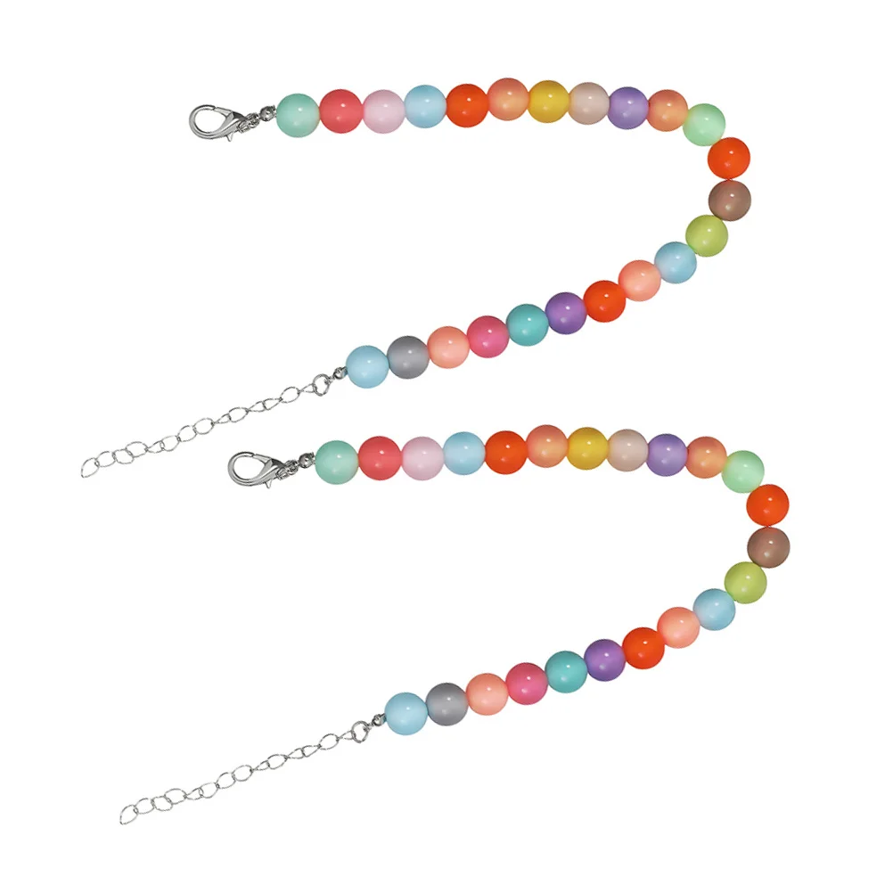 

2Pcs Pet Jewelry Collar Beaded Dog Necklace Candy Color Adjustable for Small Dogs Daily Walks Parties Photo Shoots