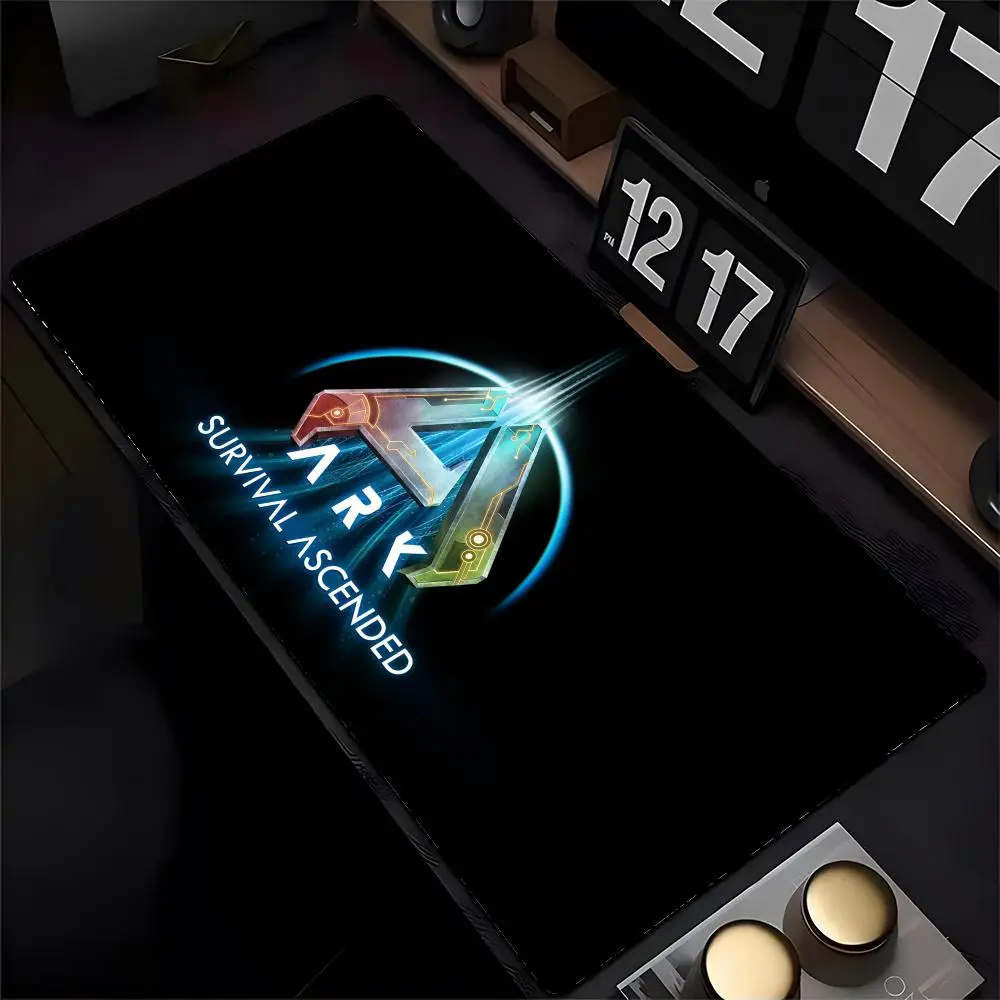 Ark Game Survival Ascended Mouse Pad Mousepad HD الطباعة ألعاب الكمبيوتر قفل الحافة عدم الانزلاق ماوس الوسادة XXL90x40cm لوحة المفاتيح P