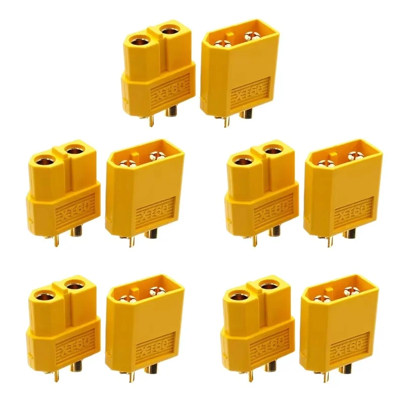 10PCS XT60 Battery Connector Male Plug Gold-plated Connector DIY Connecting Part for RC Aircraft Drone Accessories