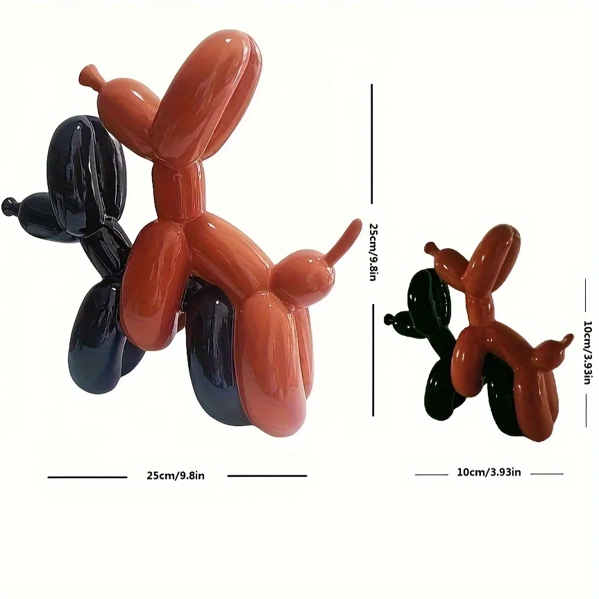 Resin Double Balloon Dog Figurines Abstract Ornament Creative Sculpt Home Decor Office Accessories Table Office Statue - Image 3