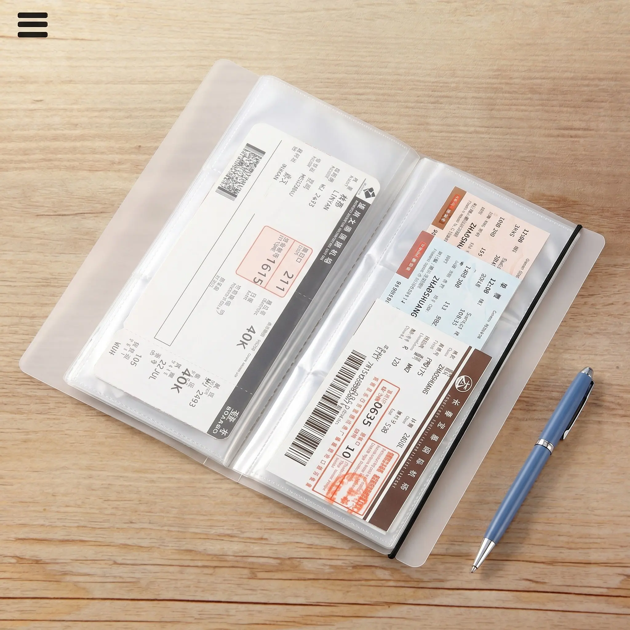 Stylish Clear Plastic Tickets Album Compact Portable Memory Book for Plane Train Movie Concert Tickets Receipts Photos