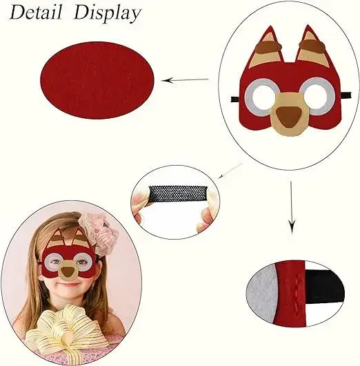 12pcs Blueyi Mask Cute Cartoon Themed Party Props Kids Anime Birthday Blindfold Ventilate Eye Masks Eye Cover Children Gifts New