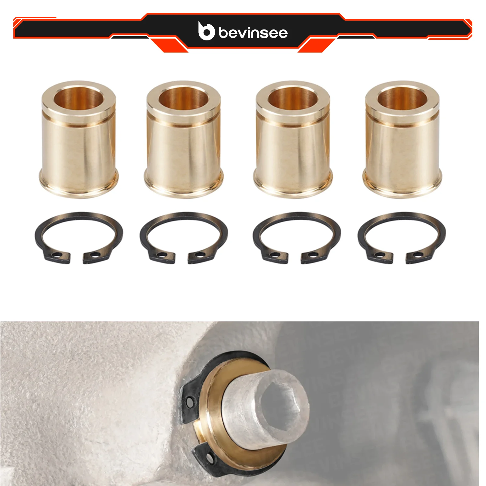 

BEVINSEE Brass Brake Caliper Guide Bushing Set for BMW E90 E30 E36 E39 E91 E92 E93 E82 E88 E28 E34 E24 E32 Z3 Z4