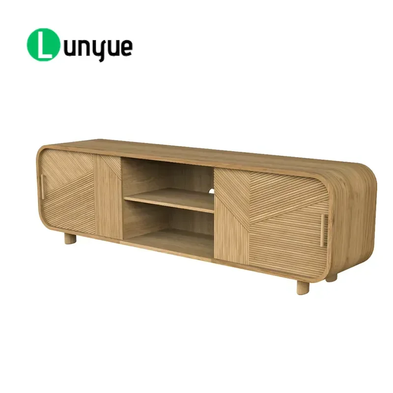 Oak TV Cabinet Console Table for Living Room 65 Inch Modern Media Storage Unit Entertainment Center Furniture with Drawers