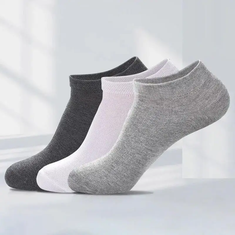 10pairs Men Ankle Socks Solid Color Black White Gray Invisible Breathable Sports Socks Women Short Socks Unisex Sox