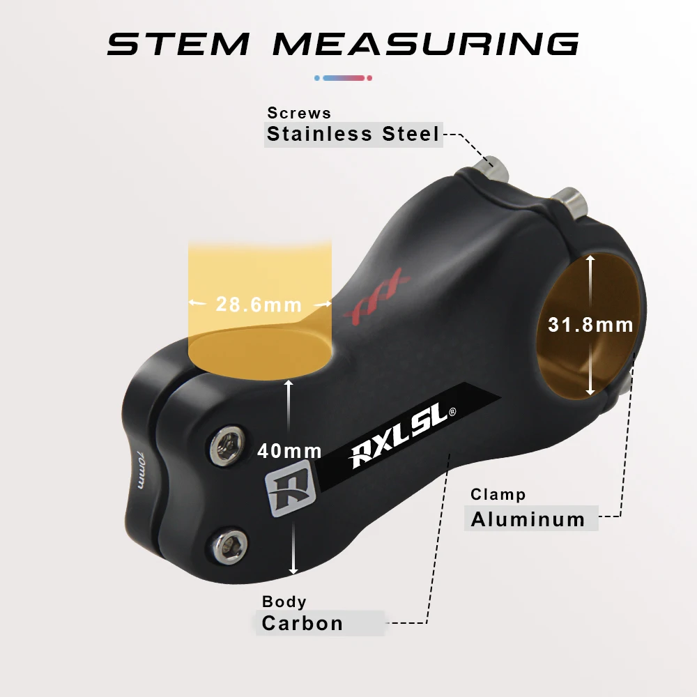 RXL SL Road Bicycle Stem 3K Matte Mtb Handlebar Stems 6/17 Degree 70/80/90/100/110/120/130 Carbon Fiber Cycling Bike Stem