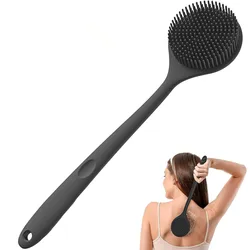 Silicone Back Scrubber,Long Handle Body Scrubber,Light&Easy-to-Hold Shower Brush for Skin Cleaning&Exfoliating with a Free Hook