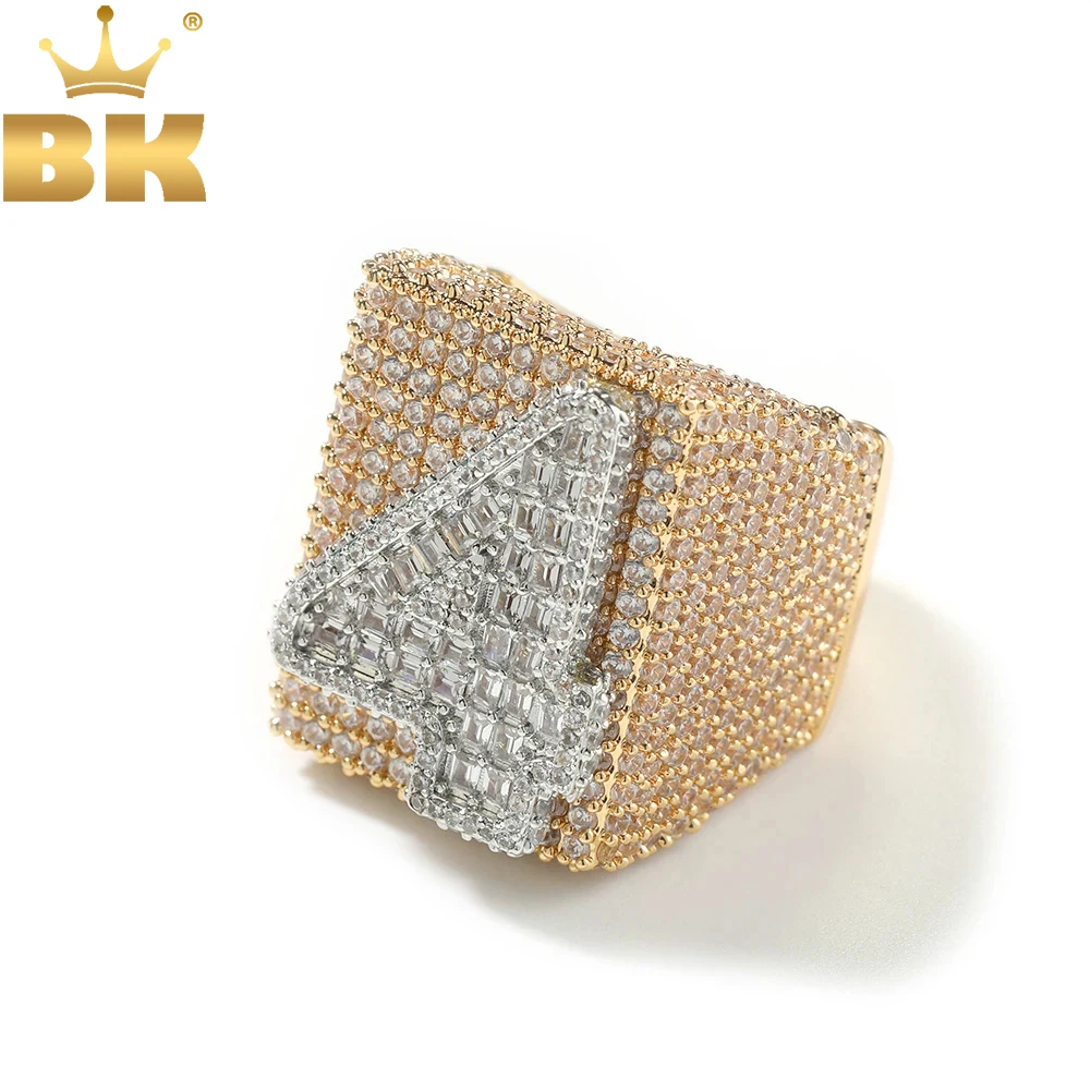 TBTK Custom Men\'s Ring Personalized Big Baguettecz Letters Numbers Full Iced Out Cubic Zirconia Party Ring Hiphop Rapper Jewelry