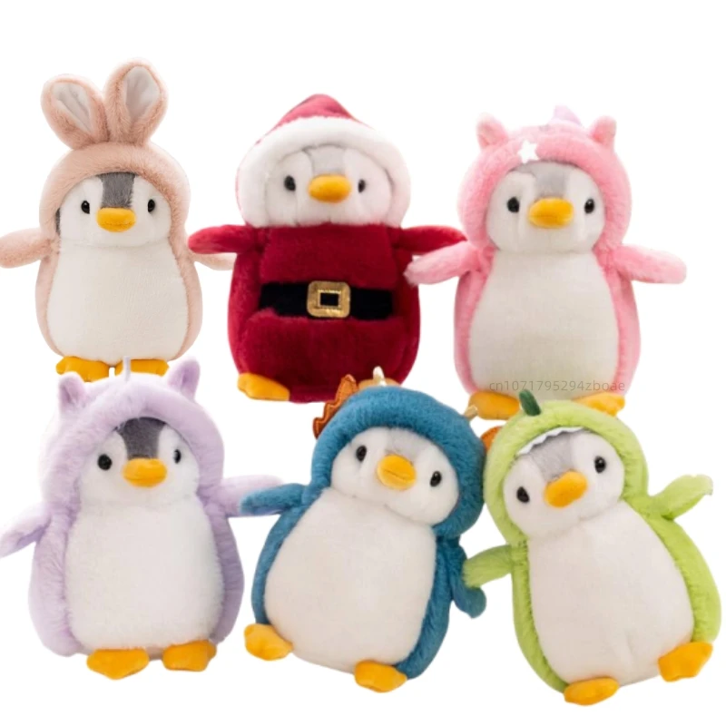 20cm Kawaii Christmas Penguin Plush Toy Penguin Transform Animal Unicorn Dinosaur Plush Toy Home Decor Gift For Boys And Girls