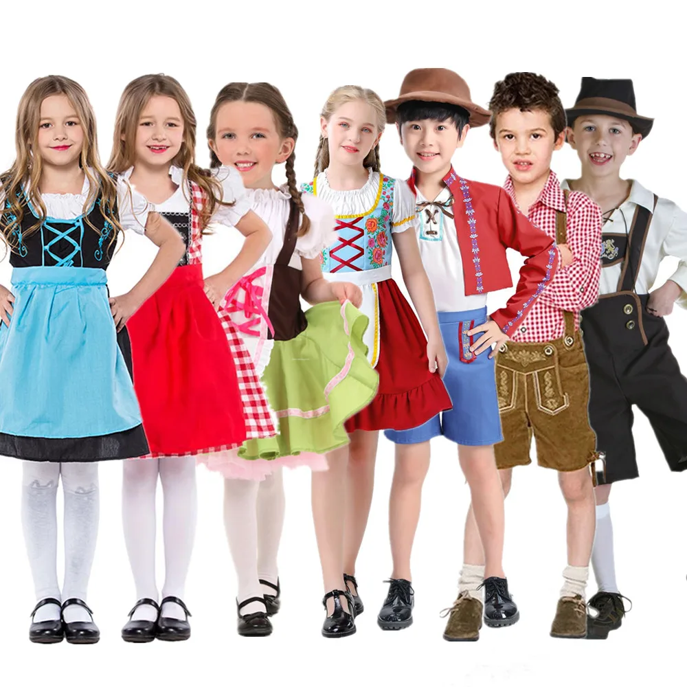 

Classic Kids German Oktoberfest Costumes Bavarian Festival Party Beer Boys Girl Cospaly Dress Multiple Styles To Choose From