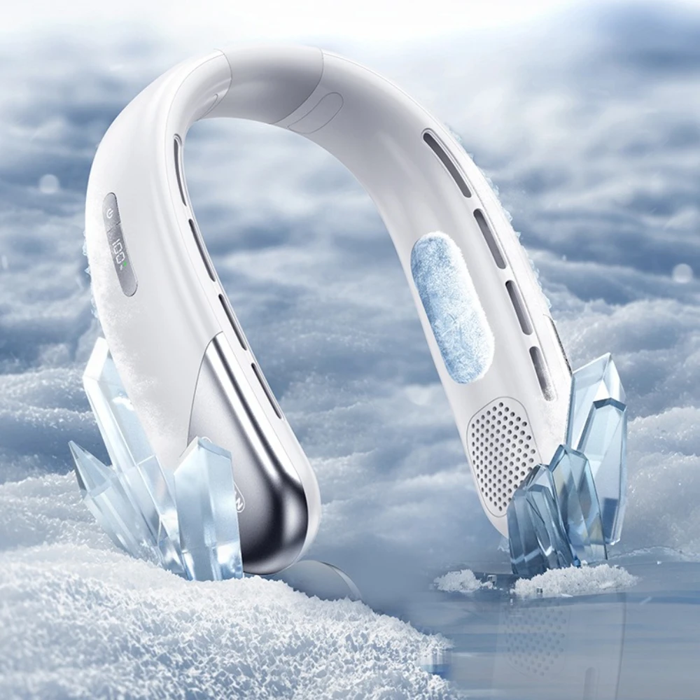 

Bladeless Neck Fan Usb Mini Portable Rechargeable Digital Display Outdoor Cooling Small Fan Digital Display