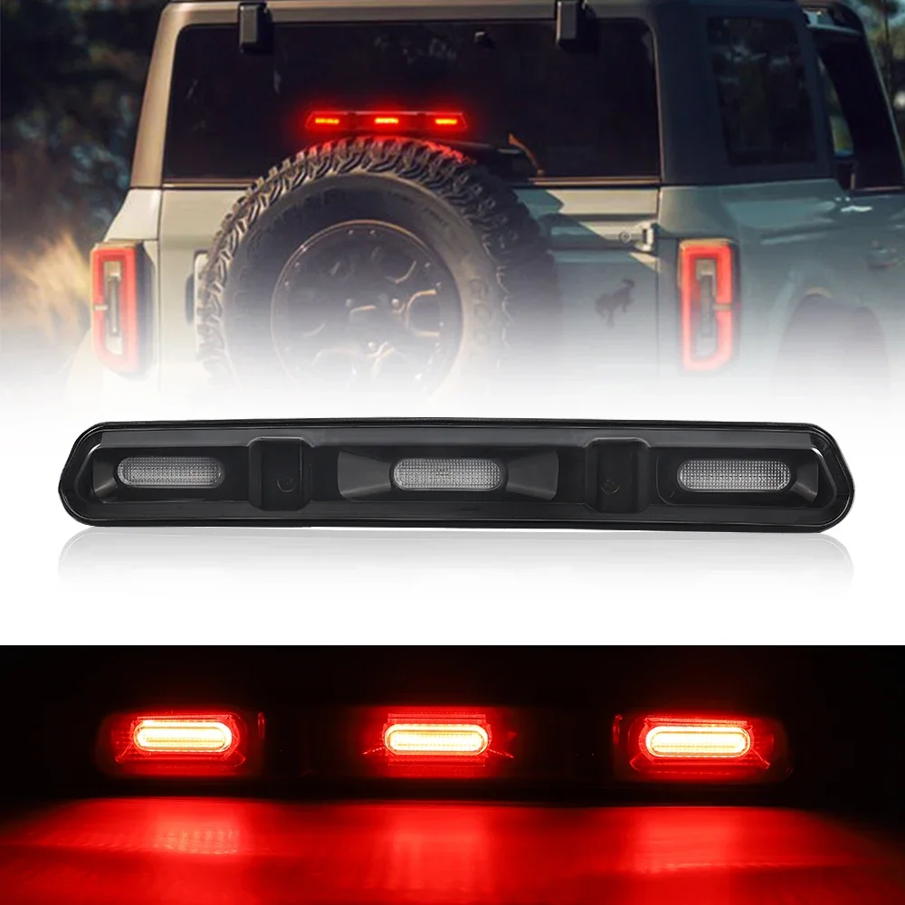 LED High Mount Third Brake Light for Ford Bronco 2021-2023 (Not for Raptor) Rear Stop Lamp