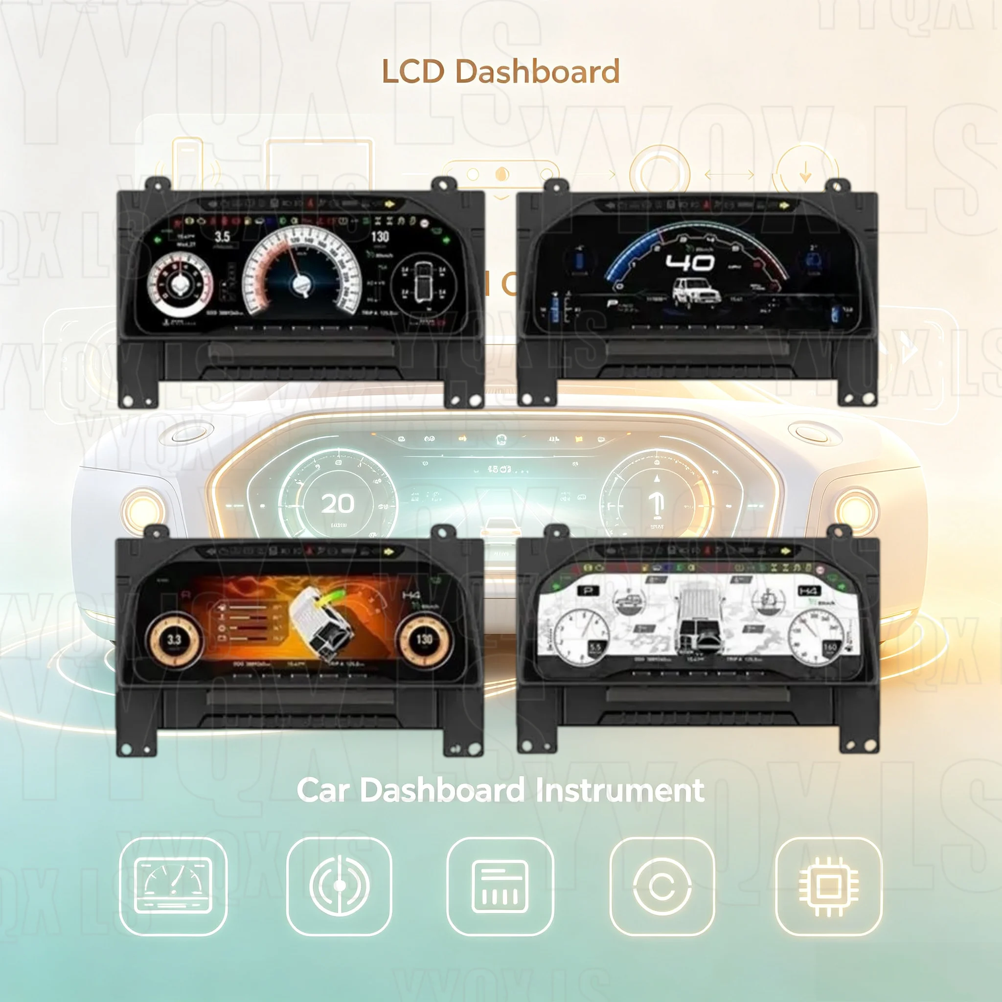 For Toyota Land Cruiser 70 75 76 Lc70 LC75 LC76 Car LCD Dashboard Screen Speedometer Instrument Cluster Upgrade Smart Cluster