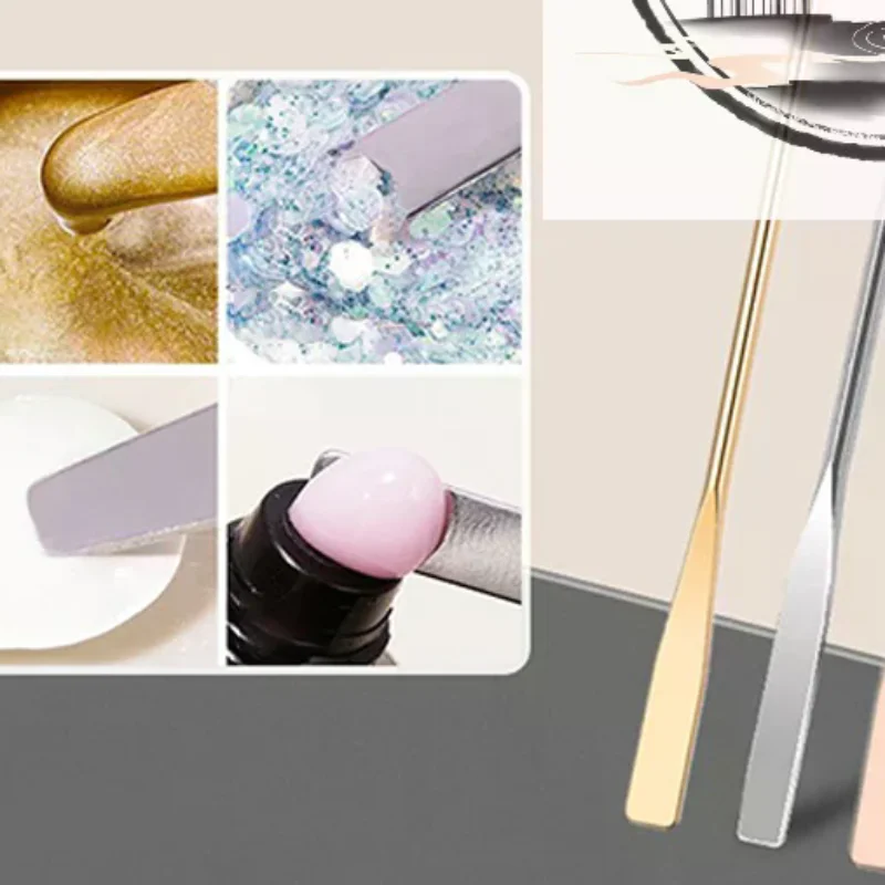 مسمار الفن ظلال العيون كريم اثارة قضيب الفولاذ المقاوم للصدأ المعادن هلام اثارة أداة ملعقة دبوس مسمار الملحقات والأصباغ أدوات خلط