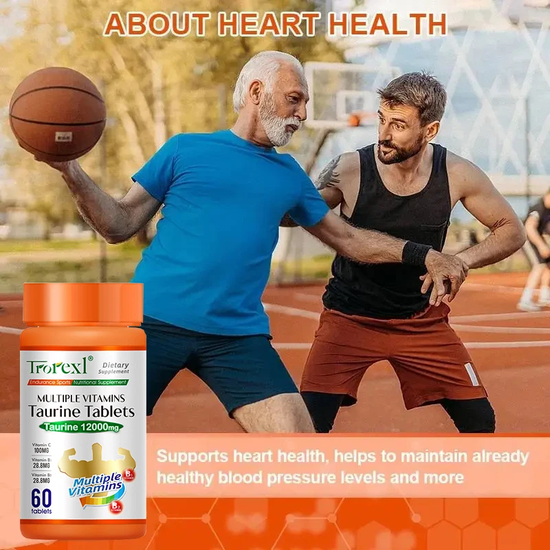 Multivitamins Taurine Tablets, Amino Acids Supplement for Heart, Liver & Brain Health, Longevity, Energy, Nervous System Health