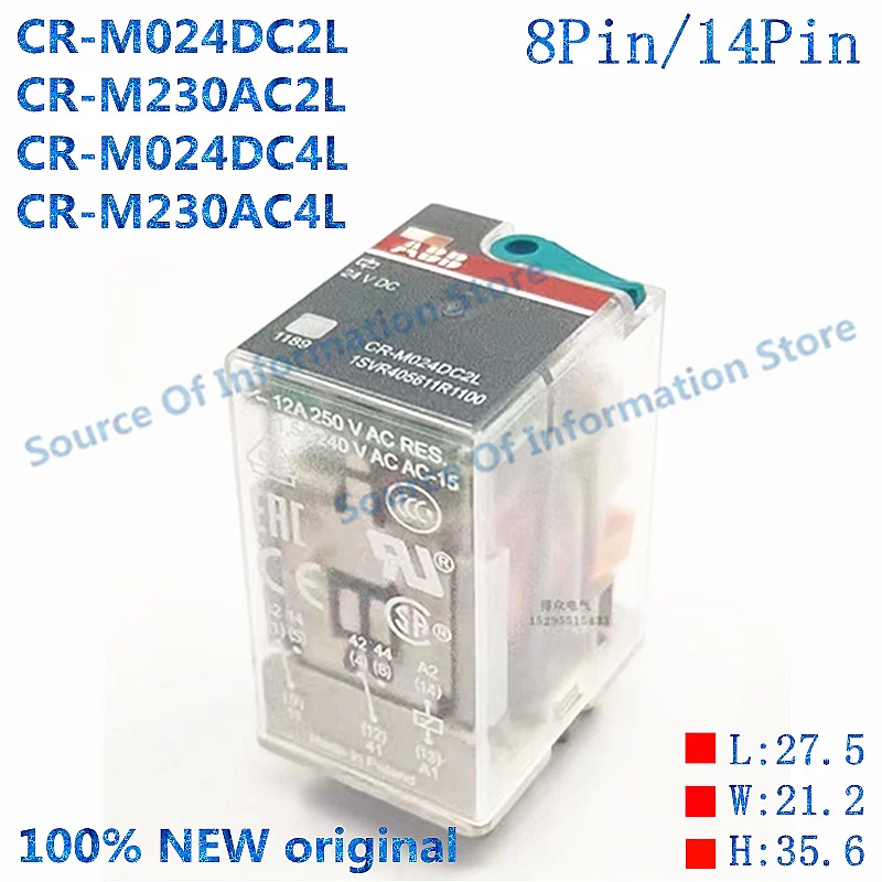 

1PCS Relay CR-M024DC2L/4L CR-M230AC2L/4L 8Pin 14Pin Intermediate Electromagnetic Relay 100% New original