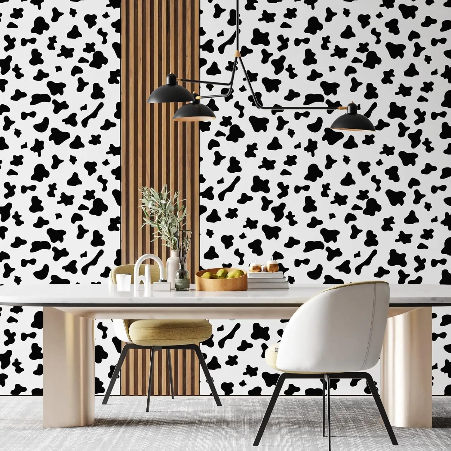 1 rouleau de papier de contact auto-adhésif noir et blanc, papier peint auto-adhésif mural pour chambre à coucher et salon
