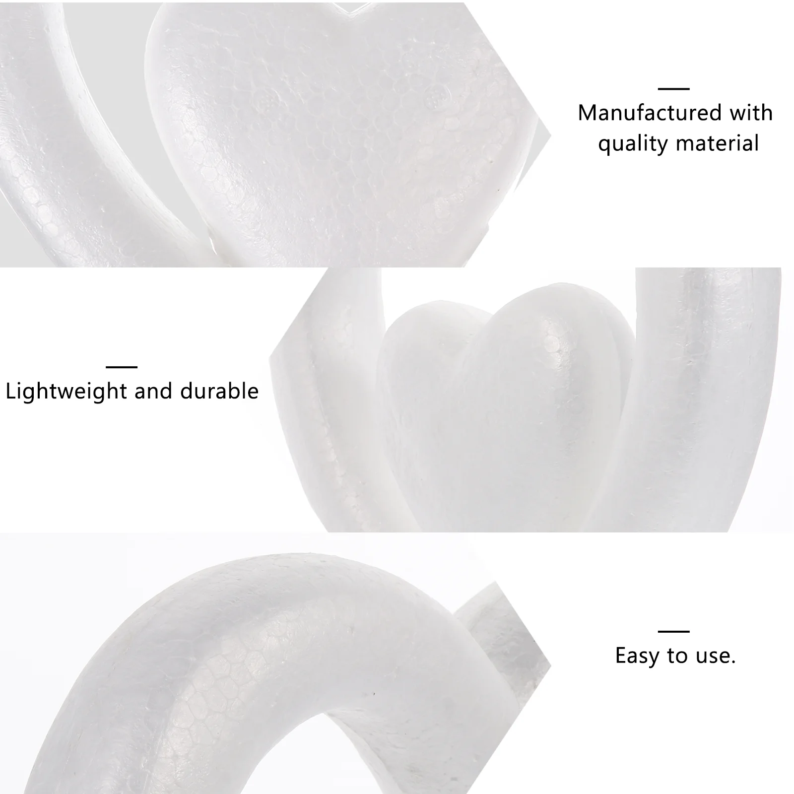 Heart Polystyrene Wreath Craft Shapes Ornament Rings Ring Christmas Shape White Diy Wedding Shaped Flower Decor Hearts