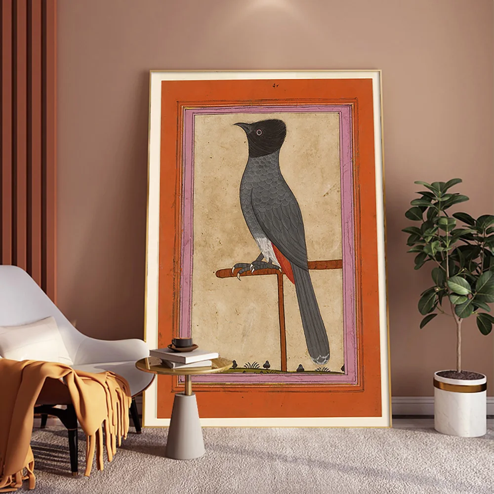 Red Vented Bulbul Vintage Print Art Poster Animal Bird Canvas Painting Retro Wall Stickers Home Decor