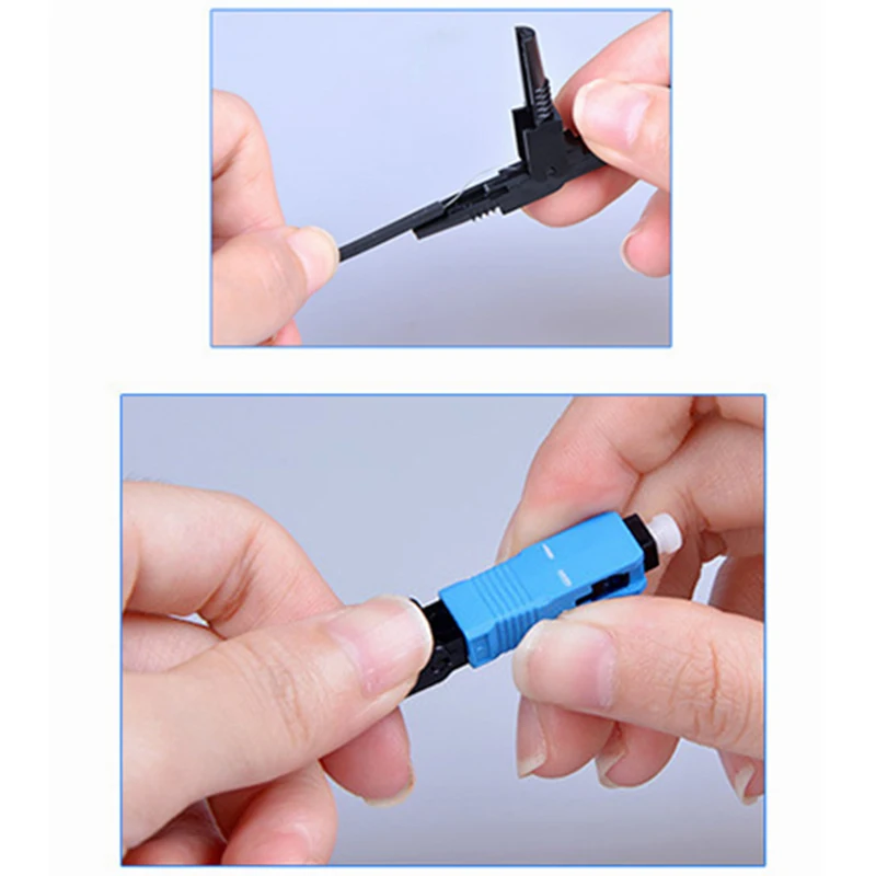 10pcs Single-Mode Fiber Optic SC/UPC Quick Fast Field Assembly Connector Cable Quick Connector Fiber Optic Connector
