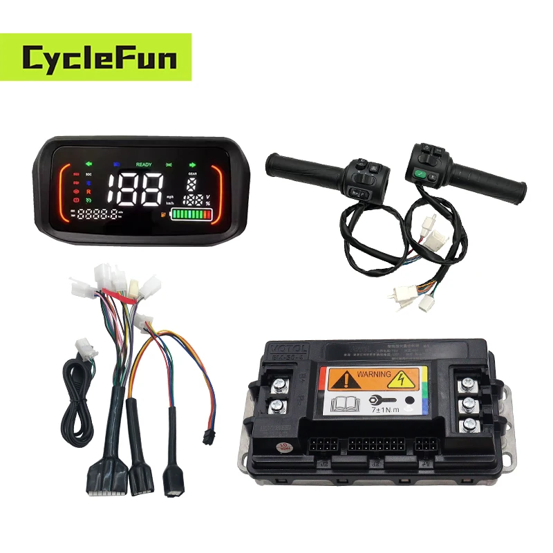 Votol 800W-2000W EM50-4 48V-72V Sine Wave Motor Controller With T08 Throttle And N7 Display For Electric Scooter Motorcycles