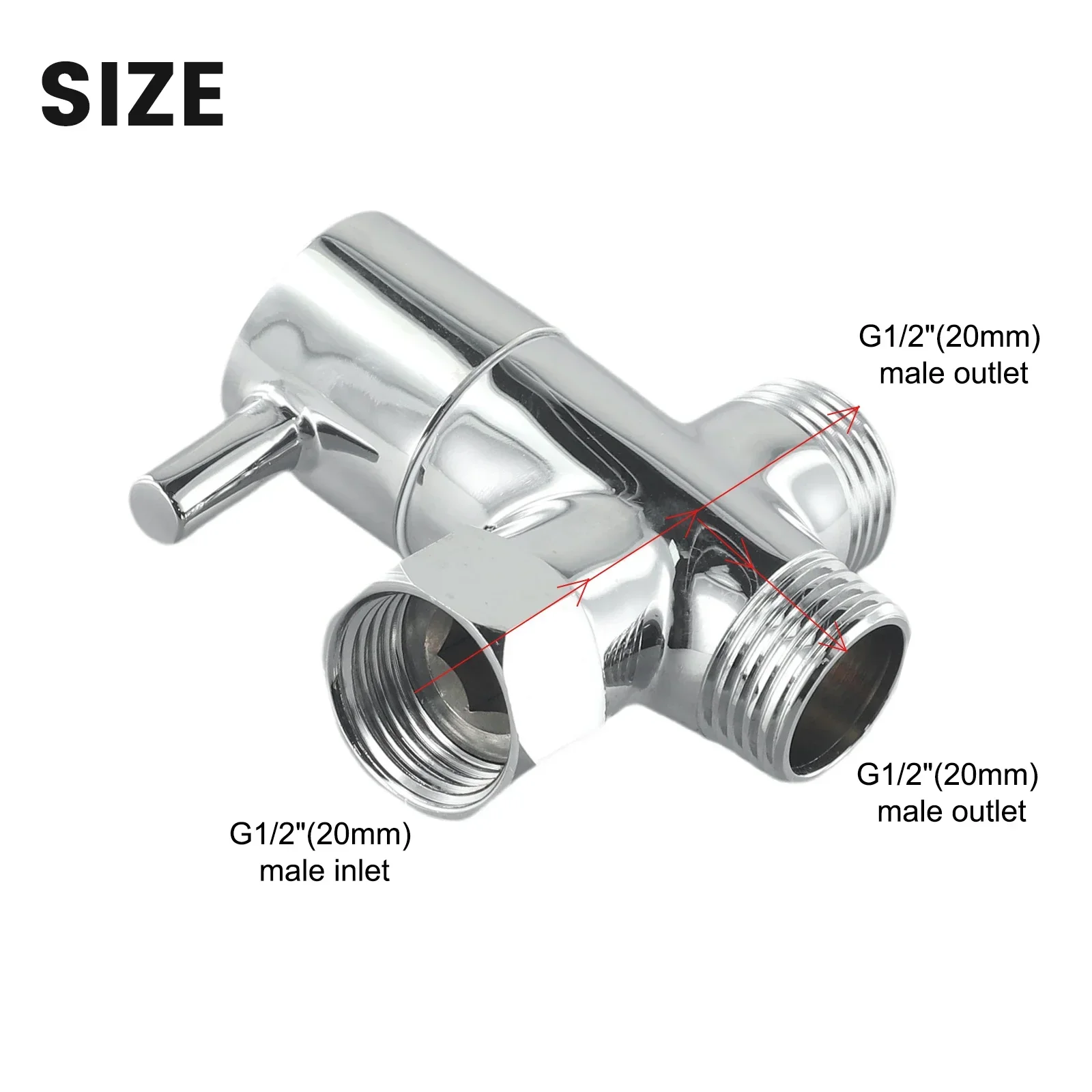 

3-Way Diverter Valve Garden Home 0.6-1.5mpa Kitchen Mixer Tap 4-points Shower Head Angle Valve T-Adapter Water Brass