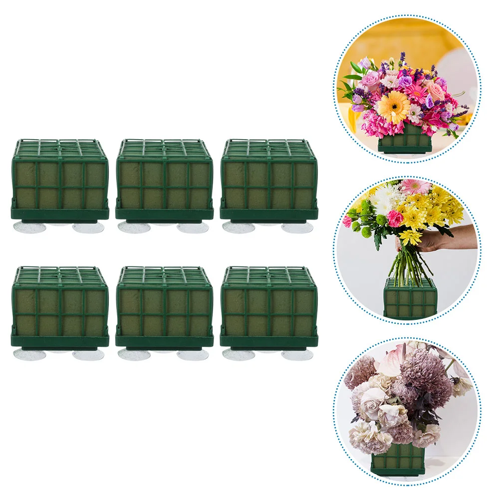 

6 Pcs Spong Wedding Car Mud Flower Sponge Block Square Dry Floral Blocks Green Arrangement Bricks Haped