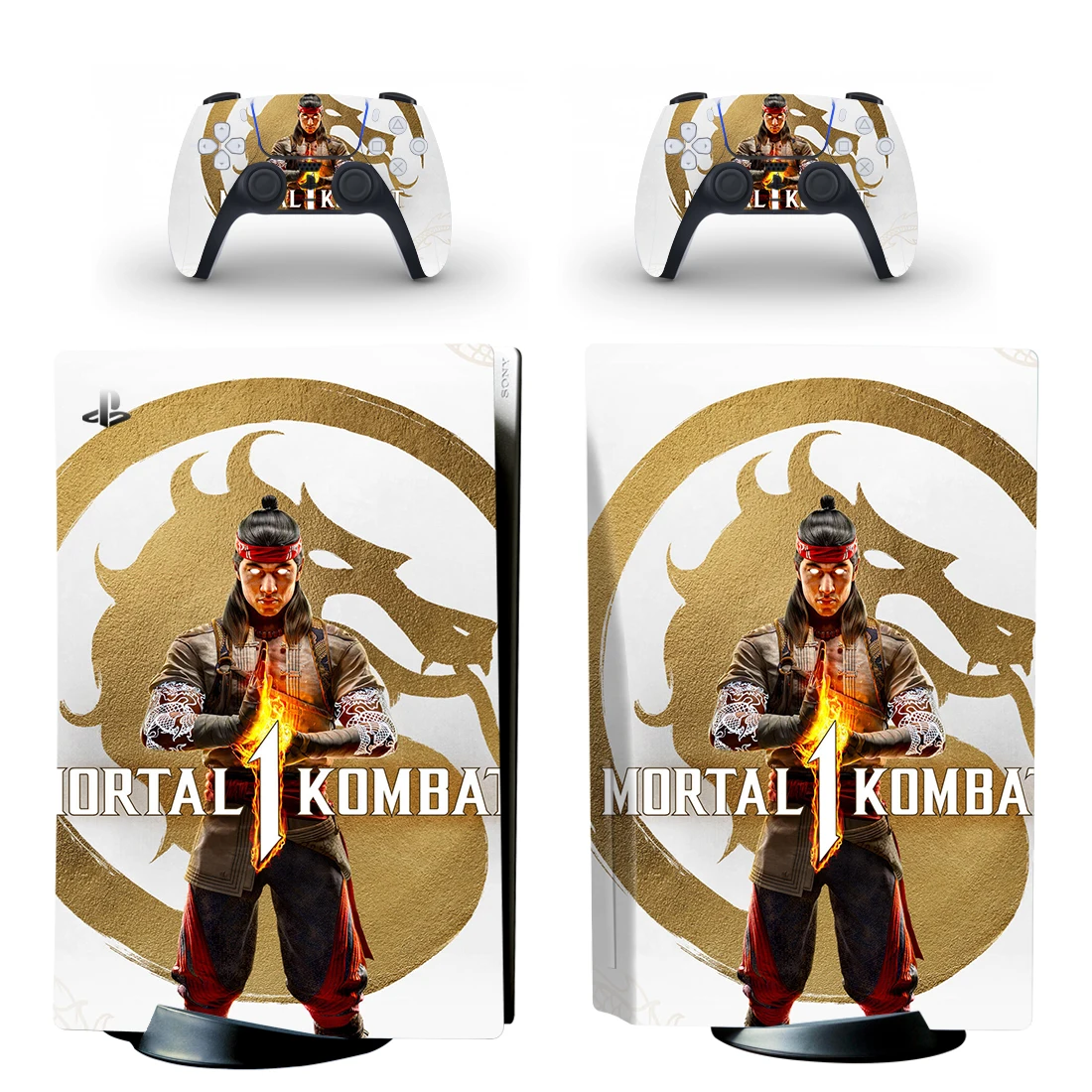 Mortal Kombat Disco Pele Adesivo, Decalque Capa para Console Controller, Vinil, Disco PS5