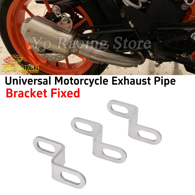 Universal Motorcycle Exhaust Pipe Bracket Fixed Z-shaped Mounting Clamp Long Strip Piece Z Type Fixed Parts 1Pcs Stainless Stee