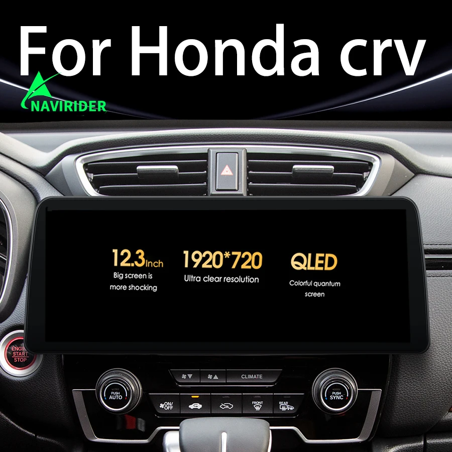 

1920*720 QLED Android 13 экран мультимедийный видеоплеер для Honda CRV CR-V EX 2017 2018 CarPlay Автомагнитола 128 ГБ GPS