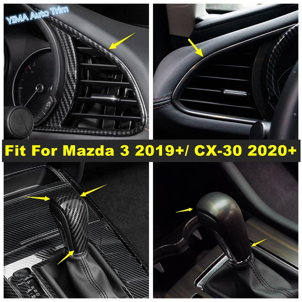 

ABS Auto Gear Shift Knob / Dashboard Air Conditioner Outlet Cover Trim For Mazda 3 2019 - 2023 / CX-30 2020 - 2024 Accessories