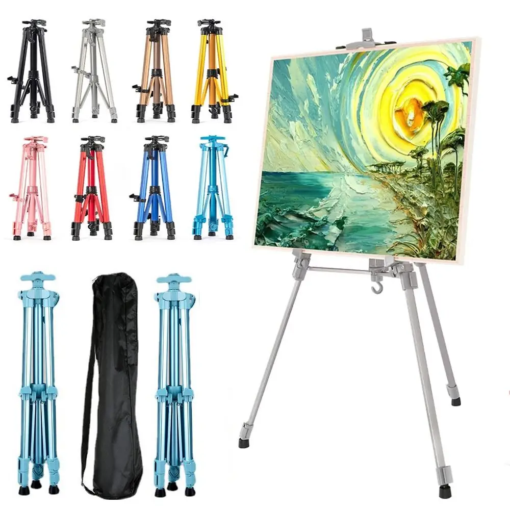 Painting & Sketch Colored Aluminium Easel Telescopic Height Durable Tripod Display Shelf Adjustable Painting Easel Shelf Artist