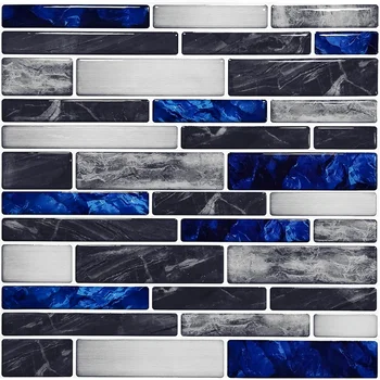 10x Self-Adhesive 3D-Mosaic Tile Sticker Kitchen Bathroom Wall Sticker For Home Bathroom Montage Decoration 10x10cm Epoxy