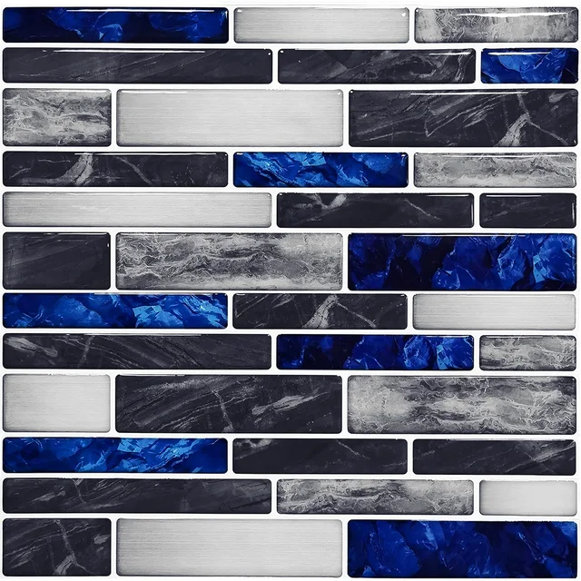 10x Self-Adhesive 3D-Mosaic Tile Sticker Kitchen Bathroom Wall Sticker For Home Bathroom Montage Decoration 10x10cm Epoxy