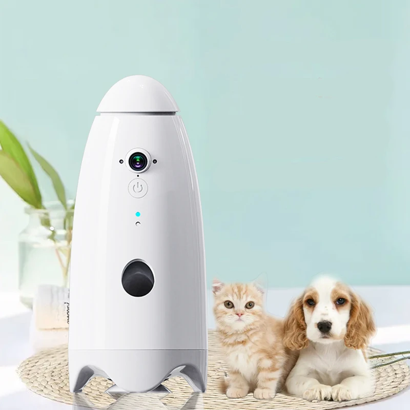 New Smart Wifi Remote Control With Camera Pet Feeder Microchip Automatic Dog Pet Food Feeder White Automatic Pet Food Feeder