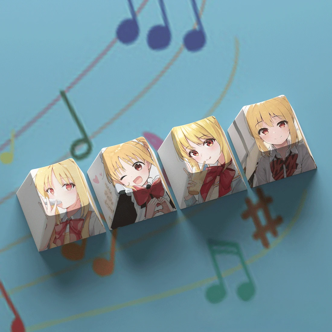 Bocchi The Rock Keycap, 4 teclas, sublimación, Cherry, Anime japonés para llave adicional, Gotohhitori, いじにか か