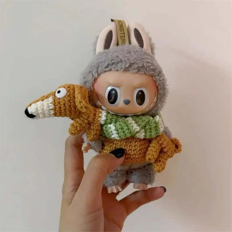 

For Labubu Doll Clothes 17cm Heartbeat Vinyl Face Pulling Cloth Sausage Dog Baby Clothes Changing For Fun Creative Accessories