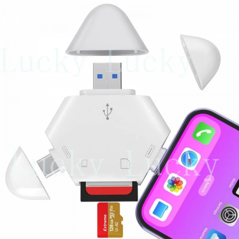 f  FLEAVER Triangle USB Type C Memory Card Reader for iPhone iPad support SDTF Card