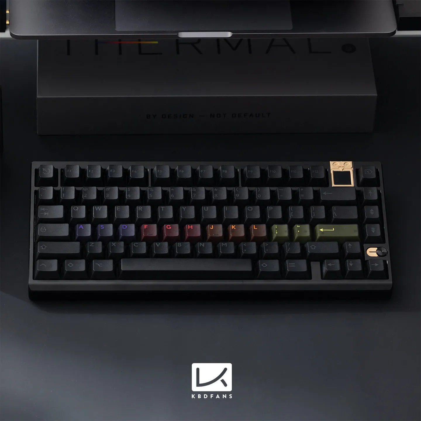 PBTfans Thermal Black Theme Keycaps Set ABS Cherry Profile Cross Switch Translucent Custom Original Handmade Game Accessories