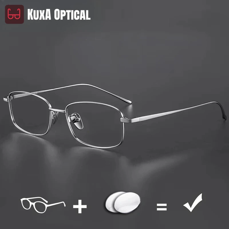 

KUXA Hot Men Women Optical Glasses Myopia Hyperopia CYL Strong Prescription Lenses Distance Reading Vision Correct Titanium Eyew