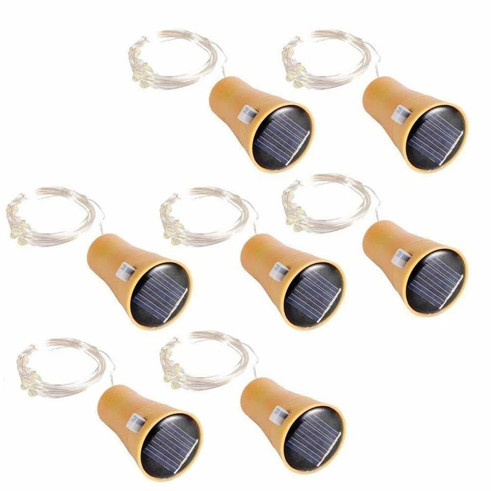 10pcs/lot LED Solar Wine Bottle Light 2M 20LED Copper Cork Fairy Lights DIY Christmas String Lights For Party Wedding Dcoration