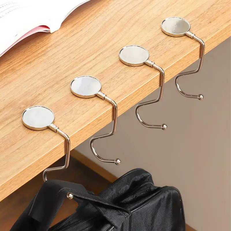 1PC Folding Bag Hook Hanger Purse Handbag Holders Creative Table Hook Women Handbag Hooks Storage Organizer Home Storage