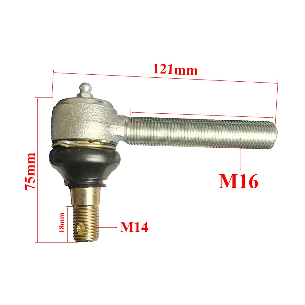 Motocicleta Parafuso Tie Rod End com Air Nozzle, junta de bola para Quad Dirt Bike, ATV, UTV, Kart, Dune Buggy, M14 * M16, 150cc, 200cc, 250cc