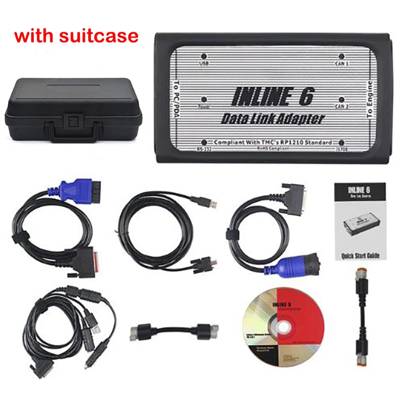 V8.7 for Cumm INLINE 6 DataLink Adapter Truck Scanner Heavy Duty Insite Data Link Adapter Diesel Truck Diagnostic CF19 Laptop