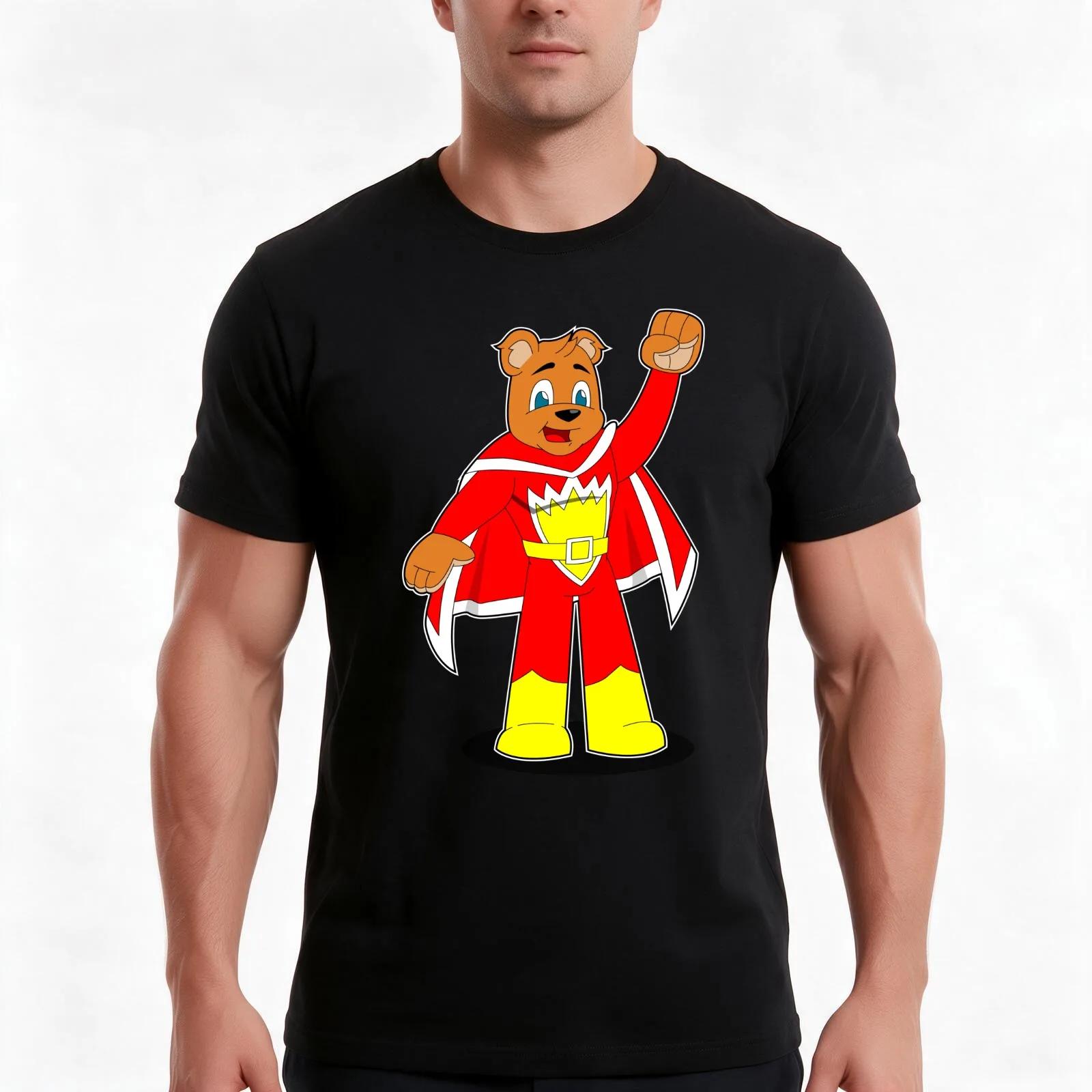 Superted T-Shirt, Summer Casual Cotton Tee, Oversized Streetwear Tops, Vintage Graphic Print, Loose Fit Short Sleeve