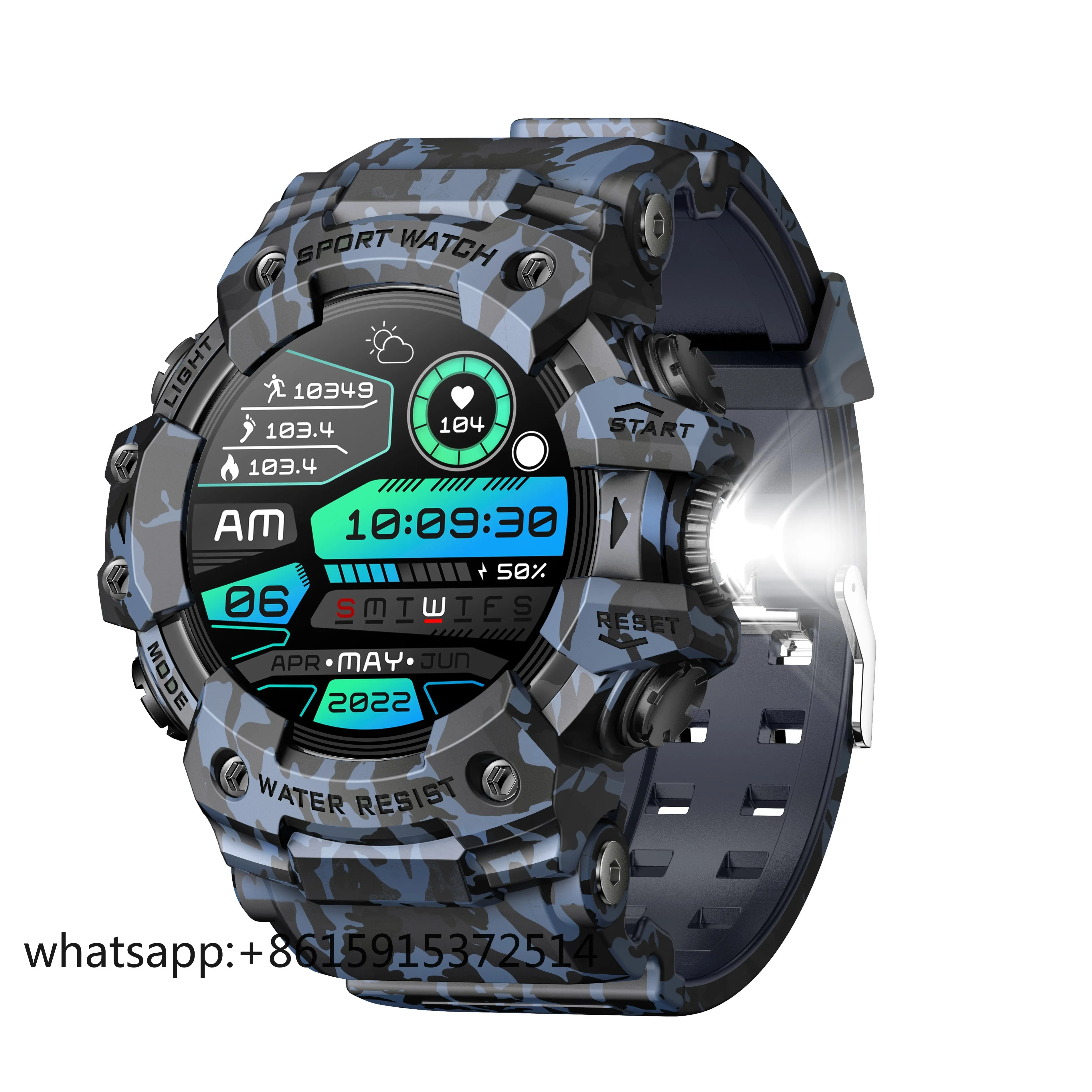 TLCRETE 2025 الرياضة موضة ضوء فلاش ساعة ذكية LC21 Reloj Inteligente جهاز تعقب للياقة البدنية 1.32 بوصة BT دعوة ساعة ذكية