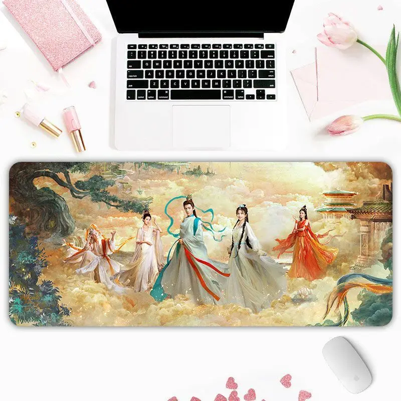 Chinese Drama Till The End Of The Moon Mousepad Keyboard Mouse Set Notebook Desk Protector Big Table Mat Place Pad Textile