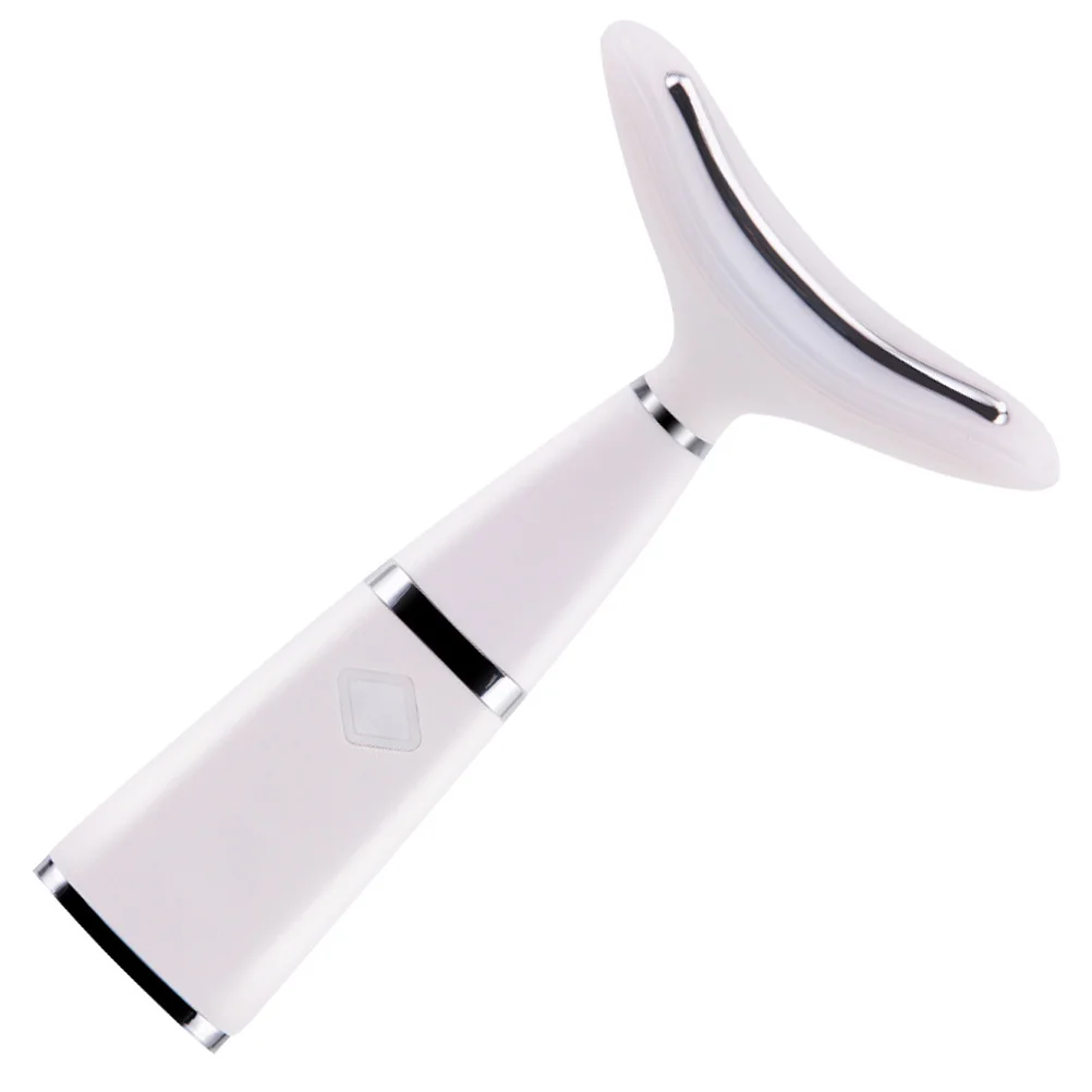 เครื่องนวดหน้า 1 ชิ้น สีขาว ไอออน คลื่นเสียง กระชับผิวหน้า คอ และใบหน้า สำหรับลดเลือนริ้วรอย