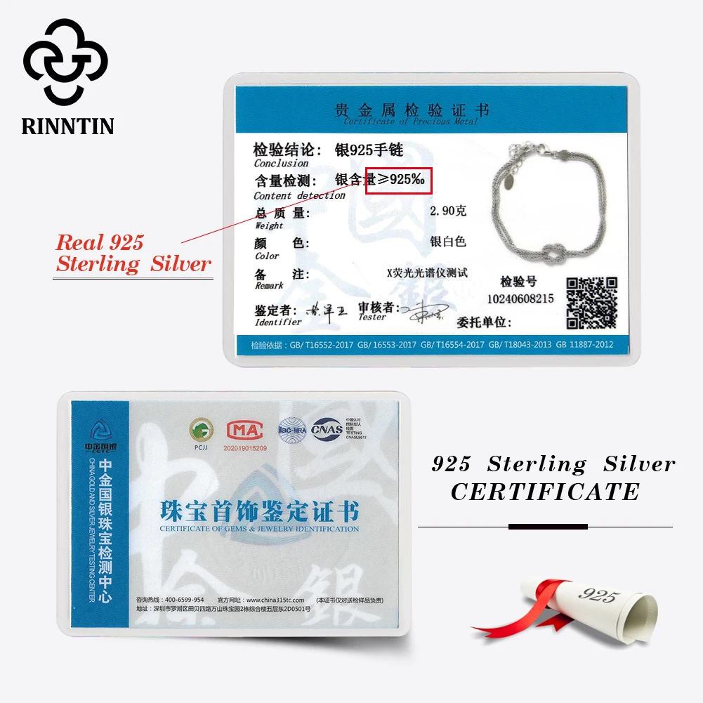 Rinntin Genuine 925 Sterling Silver Mesh Popcorn Chain Bracelet Vintage Chain Bracelet for Women Simple Handmade Jewelry SB196