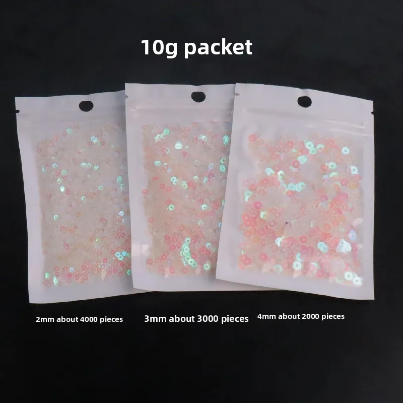 2/3/4 Mm Round Crystal Sequins DIY Hand Sewn Transparent Fish Scale Beads PVC Beads Decorative Sequins